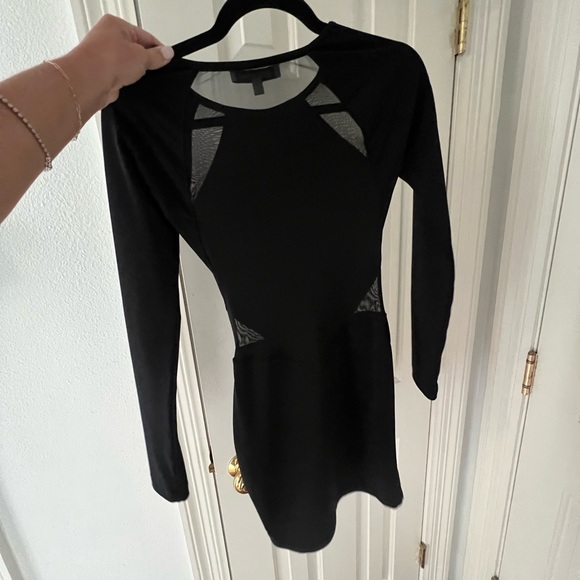 Elizabeth and James black tight long sleeve beautiful mesh dress (back is mesh) - Picture 3 of 6